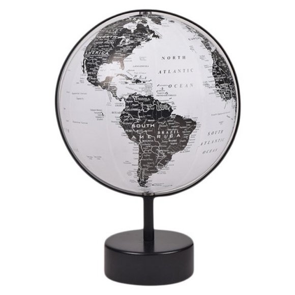 Other - Black & White Globe World Earth Map Rotating w Stand Tabletop Decor Home Office